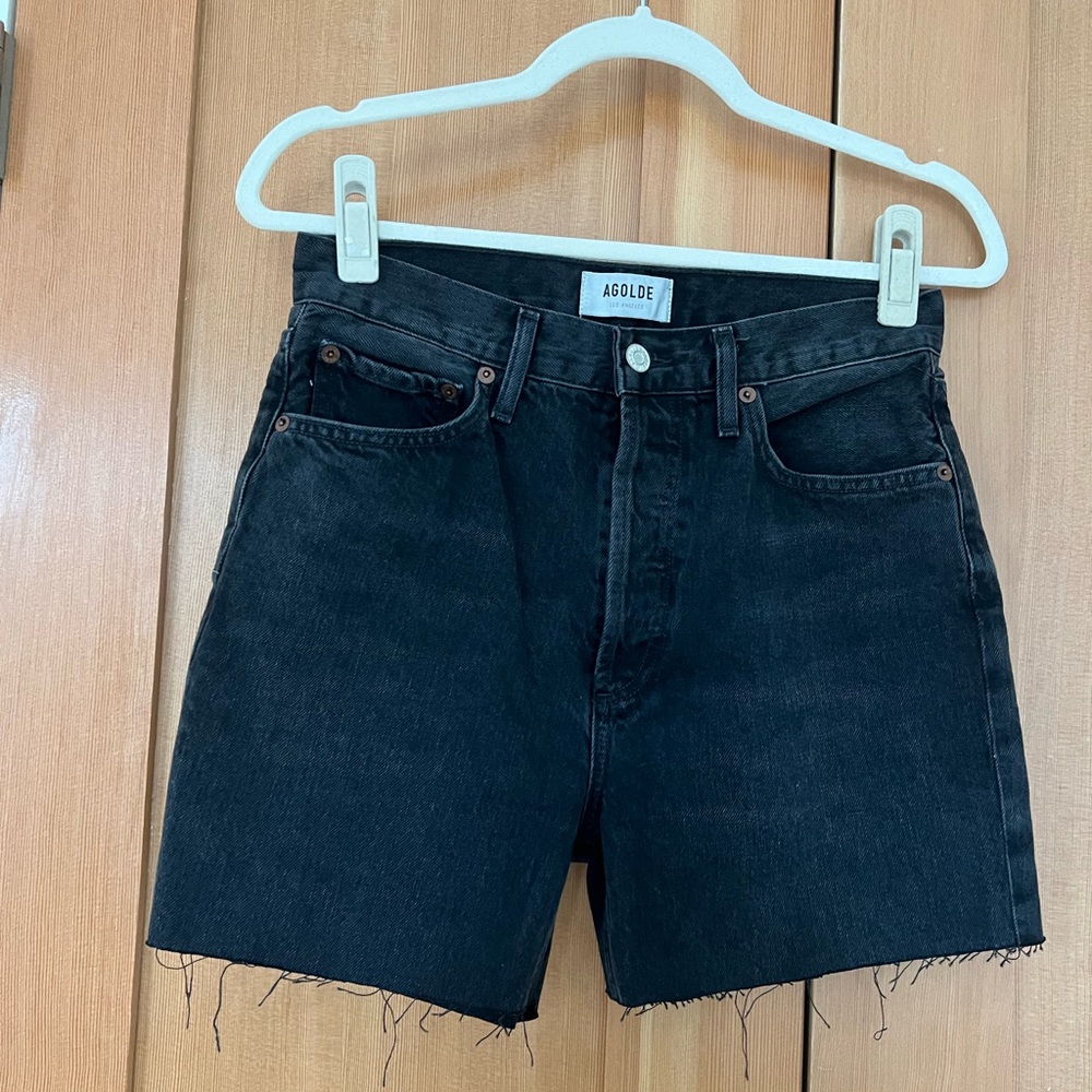 SOLD AGOLDE Black Denim Shorts